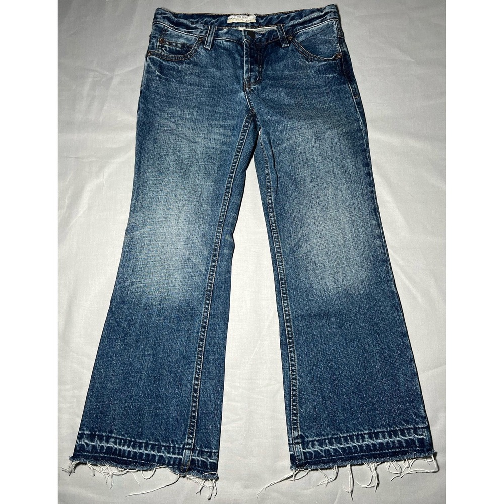 Free People Jeans Women Size 25 FP Denim Flare Bootcut Raw Hem